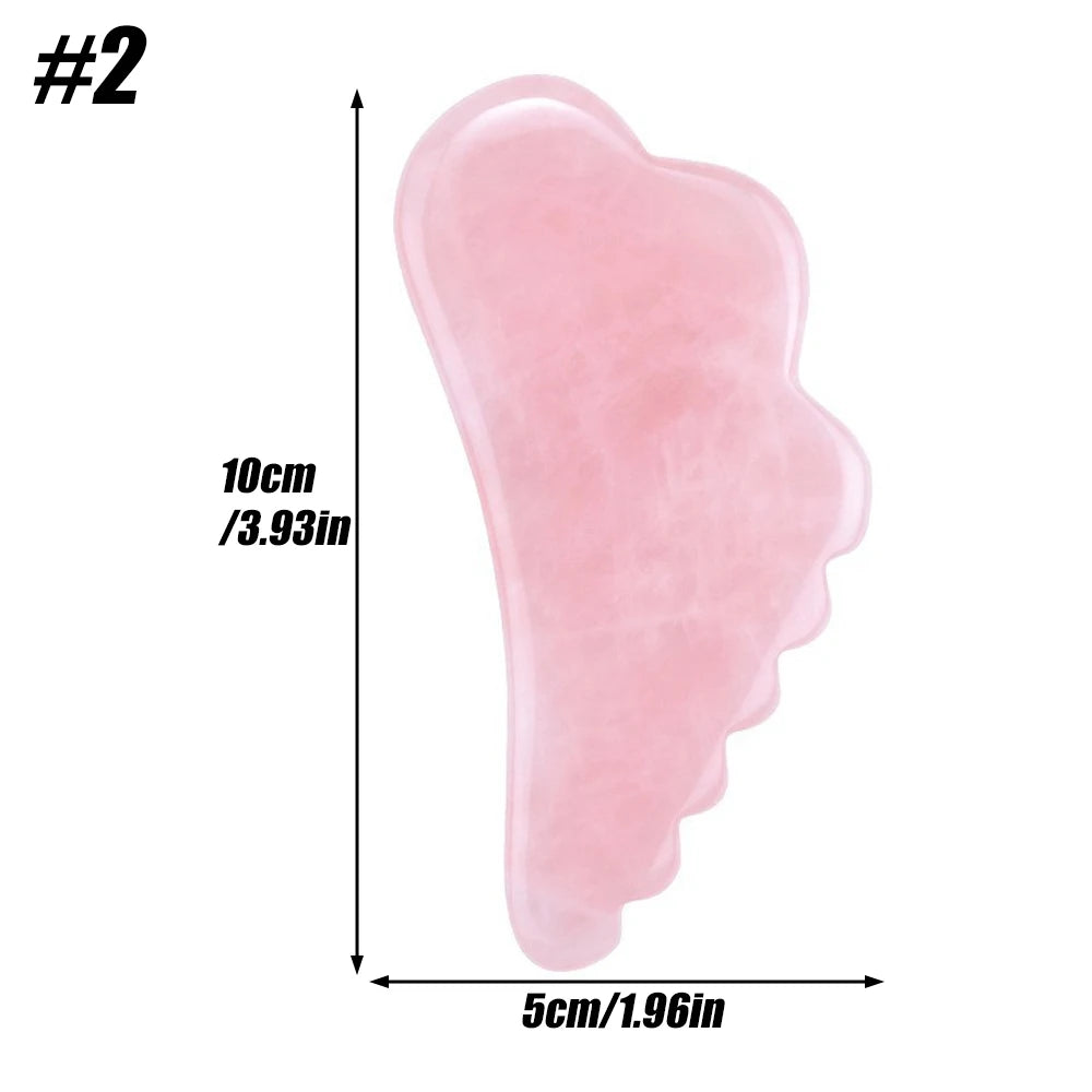 Gua Sha Massage Tool for Scraping Facial and Body Skin Massage Made of Rose Quartz Stone for Acupressure Scrapper Facial Tools