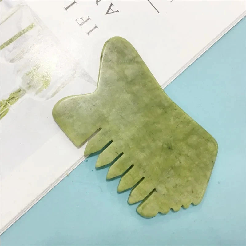 Natural Green Xiuyu Gua Sha Board Jade Stone Massager For SPA Acupuncture Body Scraping Gouache Scraper Facial Beauty Tool