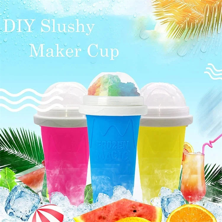 Quickly Make Smoothie Cups Large Capacity Homemade Smoothies Juice Ice Cream Milkshake Squeeze Bottle Cooling Cup with Spoon