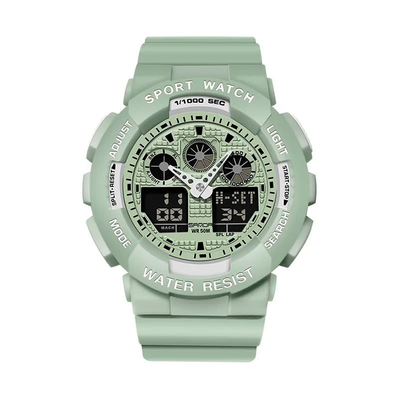 Sport Watch Men Luxury Double Time Electrconi Watches Women's Wristwatch Fashion Shockproof Stopwatch Military Sports Clock