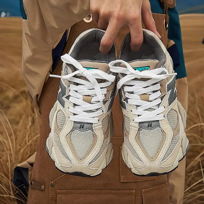 New series of dad shoes, retro distressed, dark  gray, height increasing, men's and women's running shoes