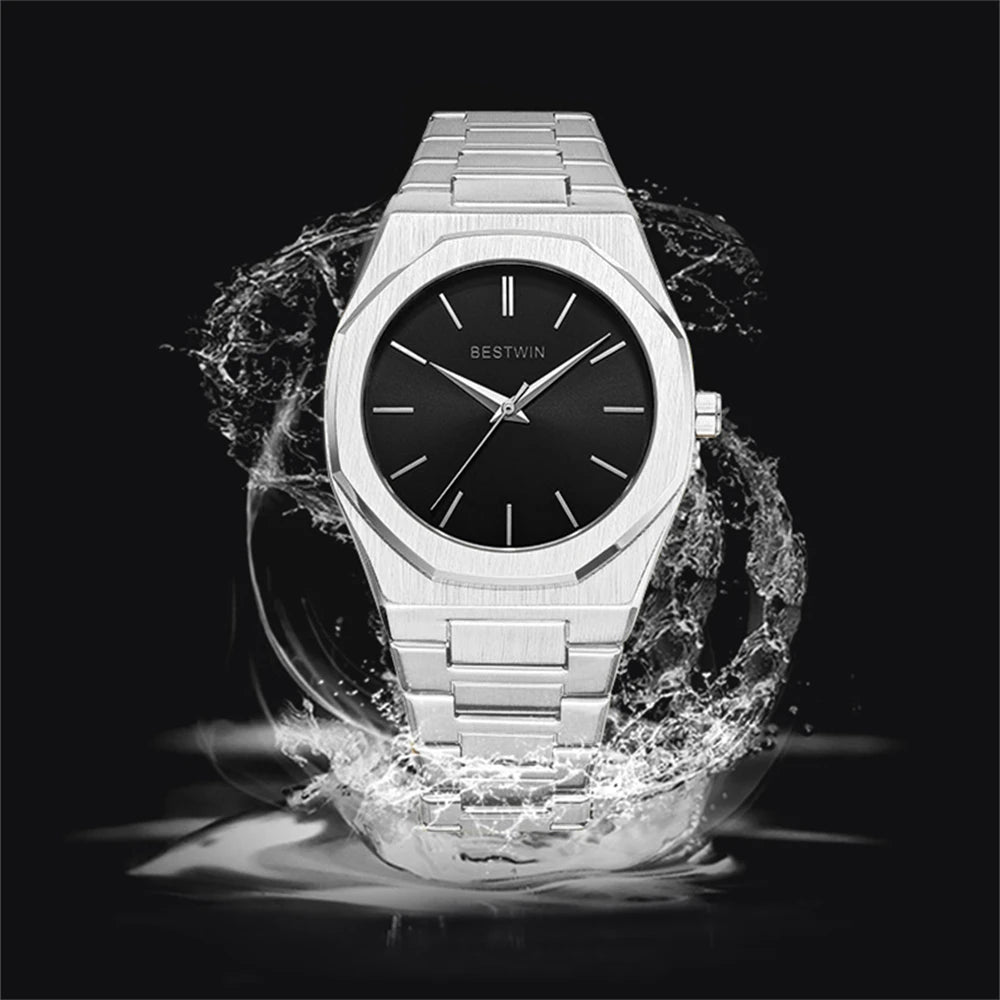 Luxury unique watches for men alloy steel with quartz watches simple line dial business party men watches fashion men's watches