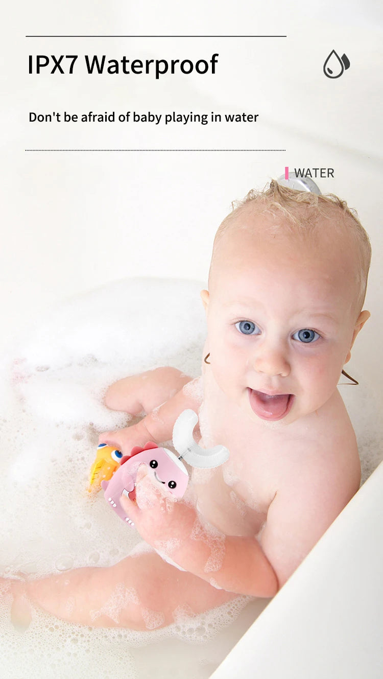 360 Degrees Intelligent Automatic Electric Toothbrush for Kids Children Rechargeable U Shaped Smart Sonic Tooth Brush Waterproof