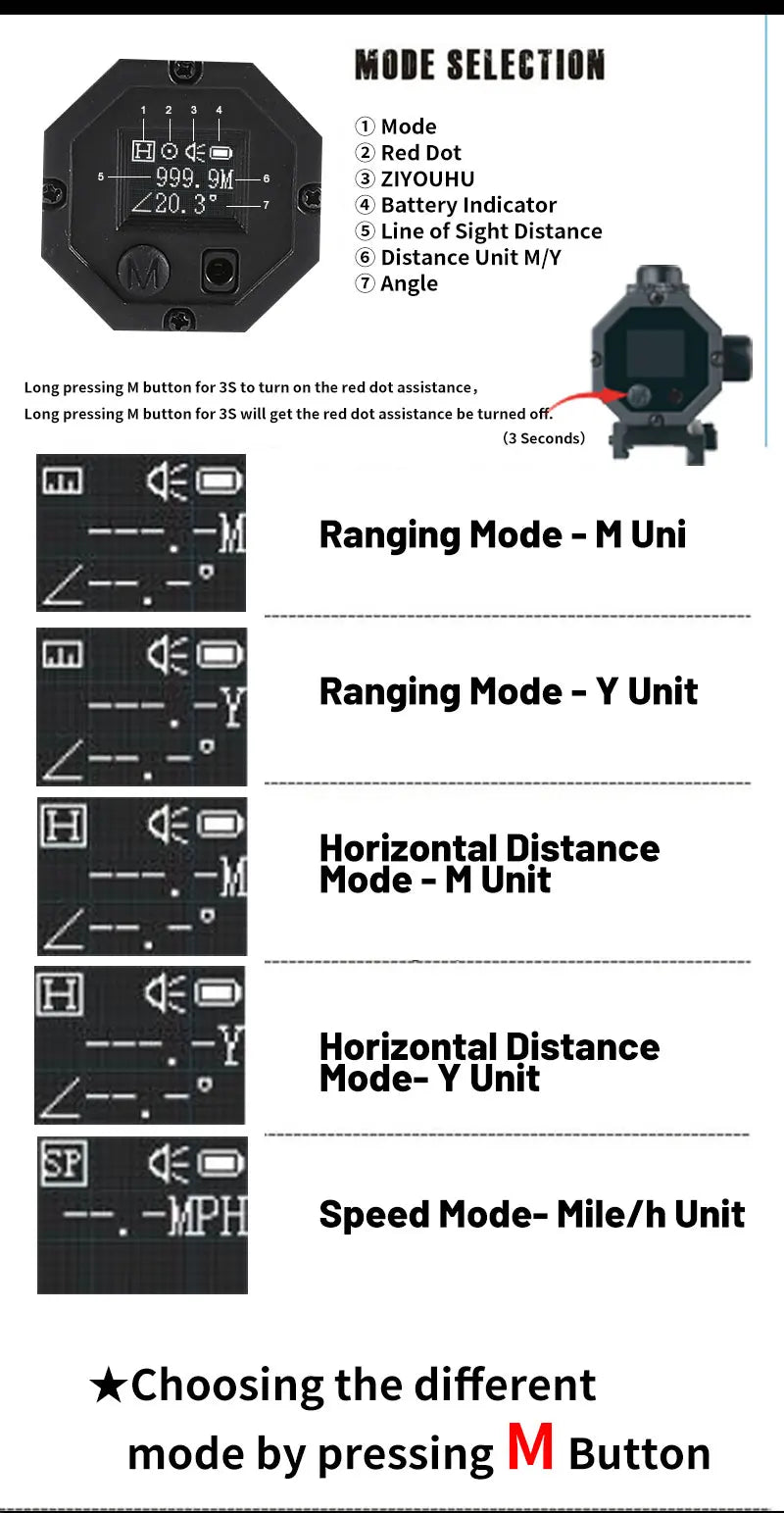 Tactical Hunting Sniper Laser Rangefinder Riflescope Long Range 1200M Real-time Rang Finder Distance Meter Angle Speed Telemeter