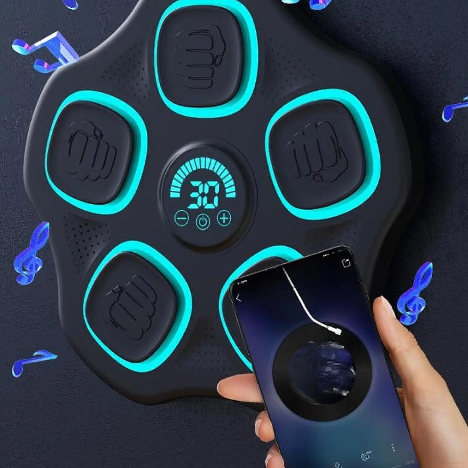 Music Boxing Machine with Gloves Indoor with LED Focus Training Punching Pad