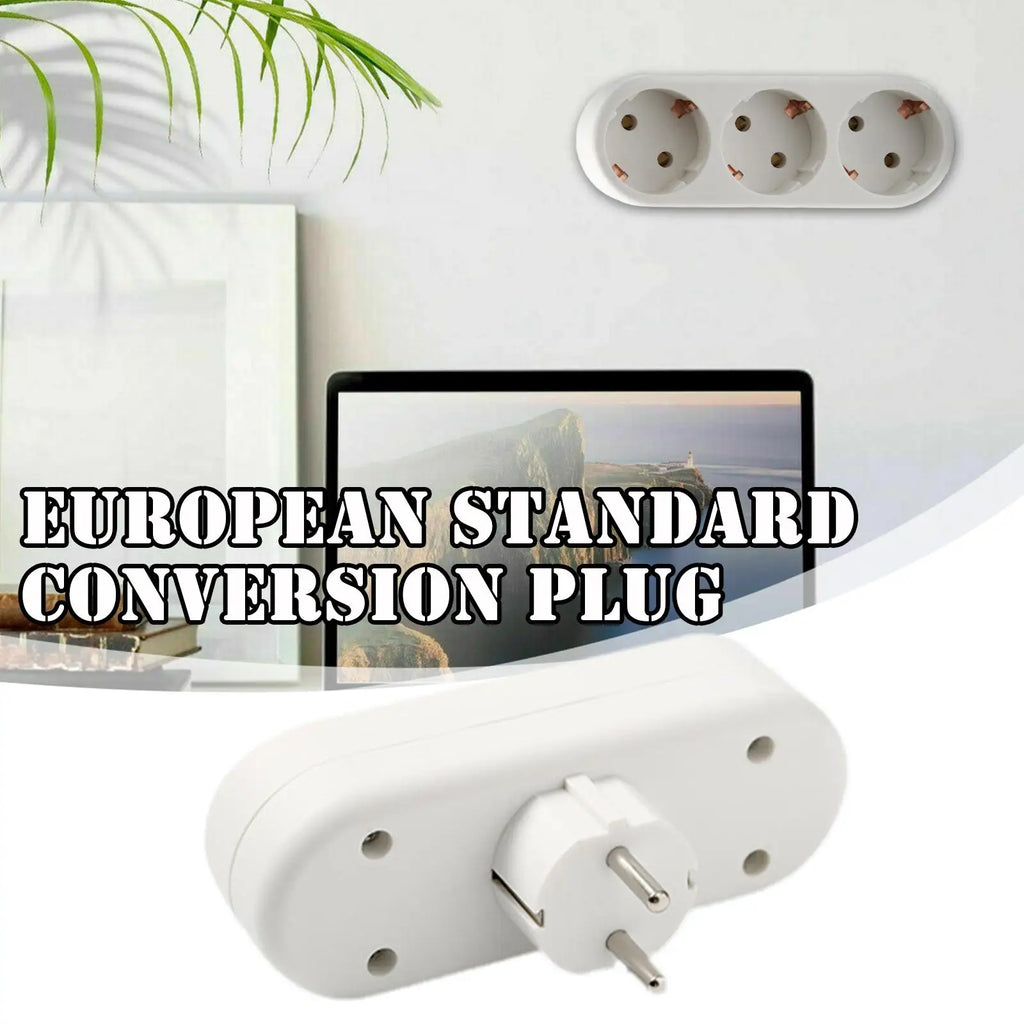EU Electrical Socket 3 Outlets European Standard Adapter Expansion Socket Power Extension Plug Converter EU Conversion Plug