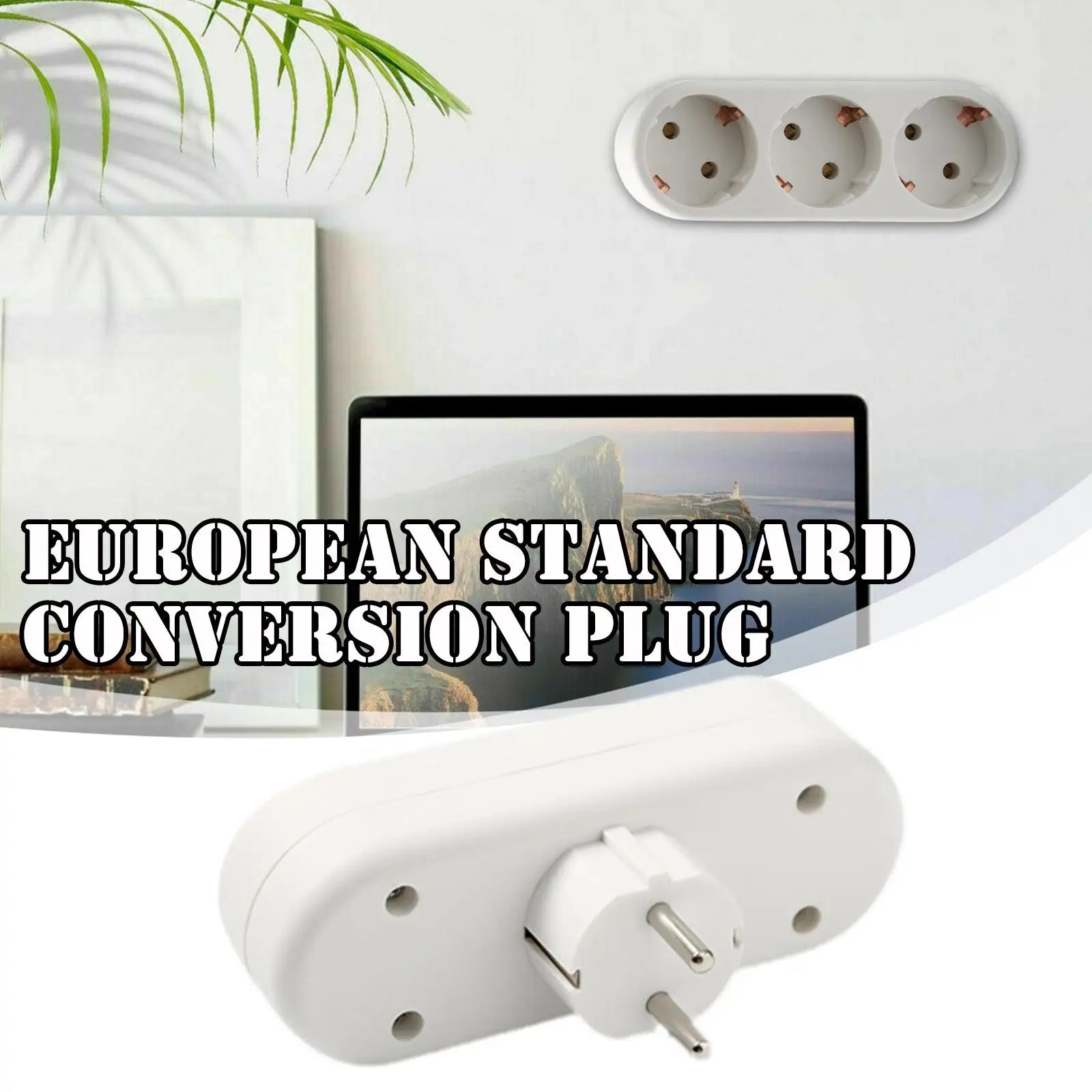 EU Electrical Socket 3 Outlets European Standard Adapter Expansion Socket Power Extension Plug Converter EU Conversion Plug
