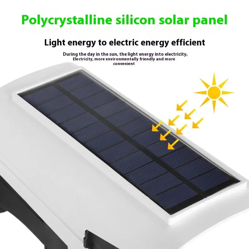 Security Dummy Camera Lamp 77 LEDs Motion Sensor Solar Night Lights Waterproof 3 Lighting Modes Home Porch Garden FloodLight