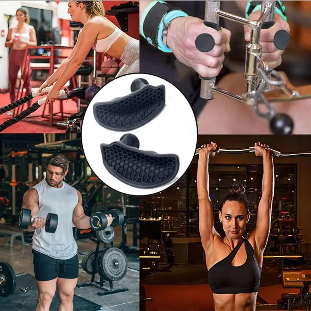 1 Pair Ergonomic Weight Lifting Grips Anti-slip Elastic Workout Gym Gloves Thicken Silicone Silicone Palm Grips Weightlifting