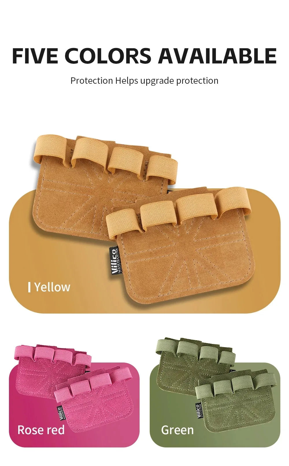 1Pair Leather Weight Lifting Training Gloves Palm Protection Breathable Gym Gloves Grips Anti-Skid Thicken