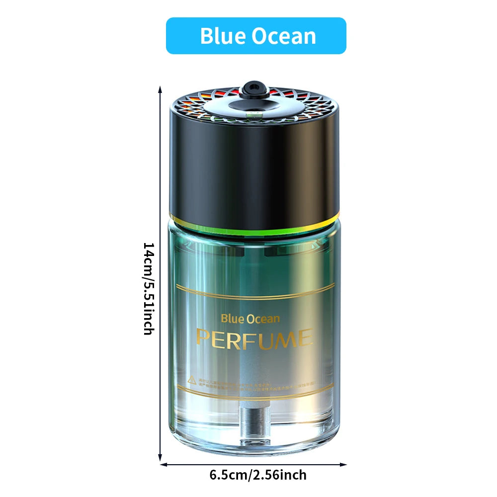 160ML Smart Car Air Freshener with LED Starry Ambient Light Rechargeable Car Aroma Diffuser 4 Levels Adjustable Nanometer Spray