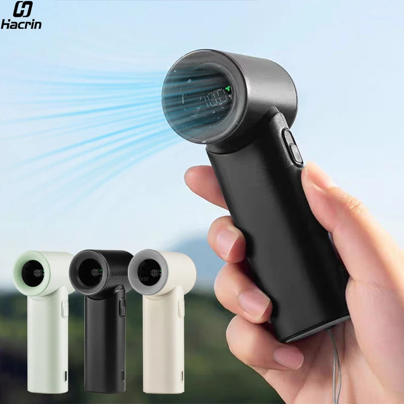 Portable Handheld Turbo Fan Mini Portable Hand Fan 3000mAh Rechargeable Handheld Turbo Fan Small Pocket Fan for Outdoor Travel