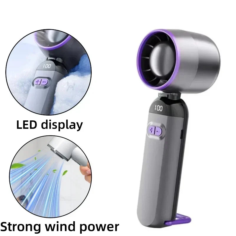 Portable Handheld Fan Turbo Fan High Speed Powerful with USB for Outdoor Camping Travel Desktop Folding Summer