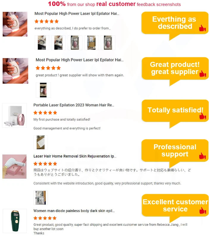 Swoson Professional Permanent Laser Depilator Body Bikini IPL Hair Removal Handset Home Use For Women and Men