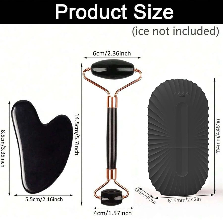 1/2/3pcs Ice Face Roller Facial Skincare Ice Roller Set,Facial Roller GuaSha FaceTool Set,Face Massage Roller Lifting Contouring
