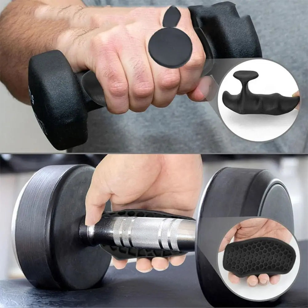 1 Pair Ergonomic Weight Lifting Grips Anti-slip Elastic Workout Gym Gloves Thicken Silicone Silicone Palm Grips Weightlifting