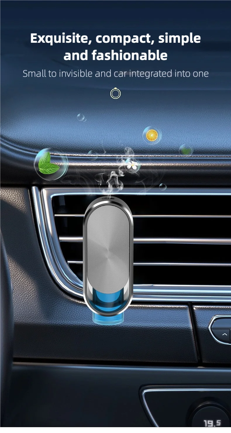 Smart Sensor Car Air Freshener – Premium Texture with 4 Bottles of Healthy Essential Oils, Elegant Interior Decoration for Fresh
