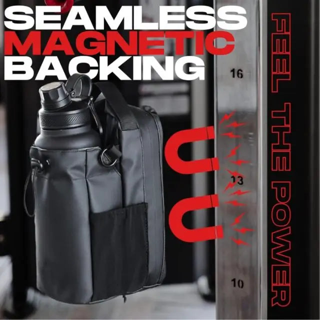 Magnetic Water Bottle Bag Large Capacity Specific Water Cup Holder with Strong Magnet Portable Bag for Outdoor Sports Gym Camp