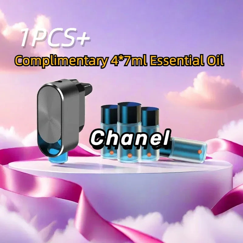 Smart Sensor Car Air Freshener – Premium Texture with 4 Bottles of Healthy Essential Oils, Elegant Interior Decoration for Fresh