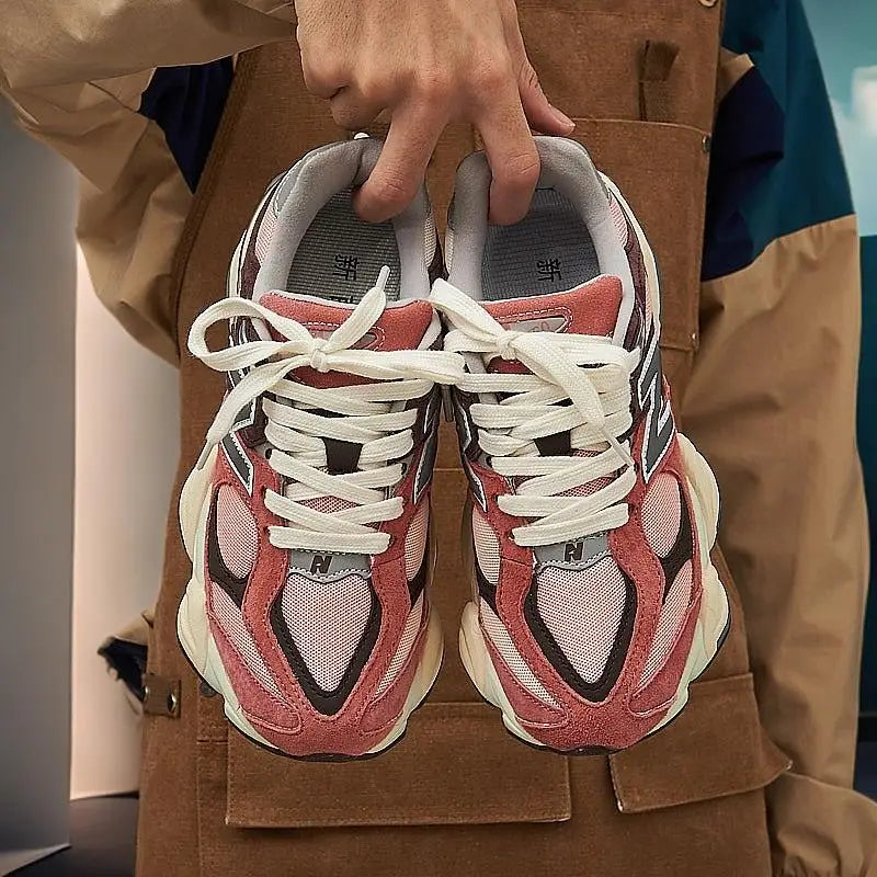 New series of dad shoes, retro distressed, dark  gray, height increasing, men's and women's running shoes