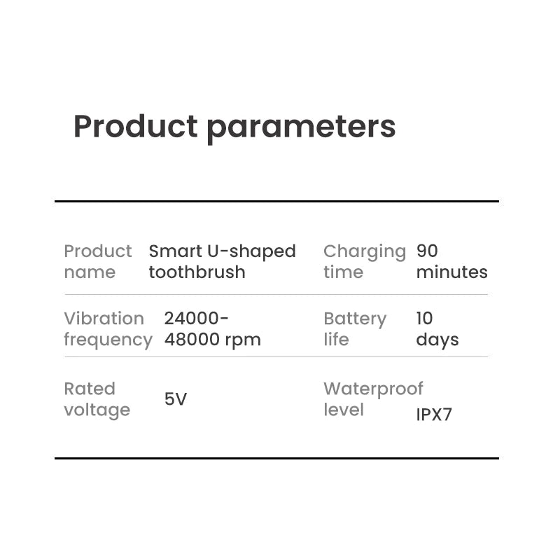 Ultrasonic Electric Toothbrush U-shaped Adult Automatic Toothbrush 360° Full Mouth Whitening Wireless Charging Waterproof Brush