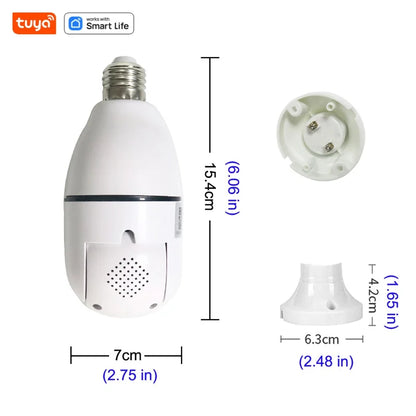 Tuya Smart Home 2.4G E27 Bulb Wifi Surveillance Camera HD Night Security Video Surveillance Supprt Two Way Audio Mobile Motion