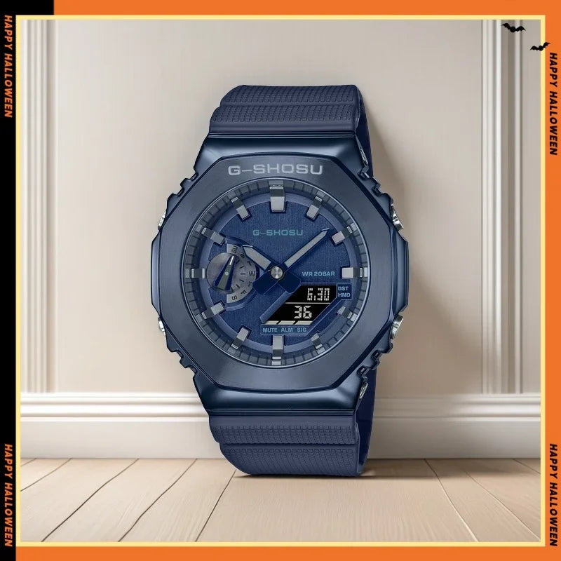 Sports Unisex Digital Electronic Watch Full Function World Time LED Dual Display Oak GM Series