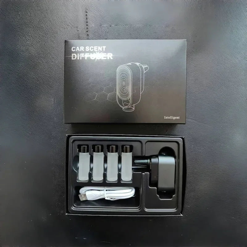 Smart Sensor Car Air Freshener – Premium Texture with 4 Bottles of Healthy Essential Oils, Elegant Interior Decoration for Fresh