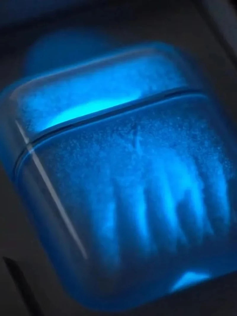 LIUP Night Light Quicksand Wireless Earphones AI Noise Reduction Luminous Transparent Glass Bluetooth 5.4 Muisc Gaming Headphone