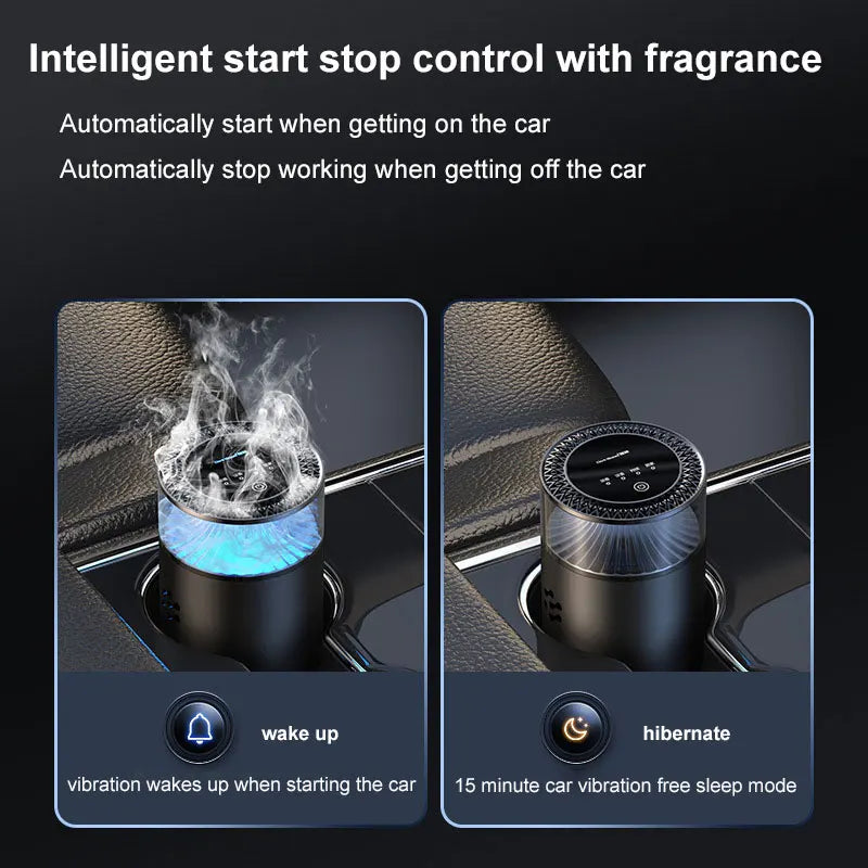 Smart Car Air Freshener Fragrance Mist Diffuser Ambient Light Interior Odor Remove 5 Scent Car Aromatherapy Refill Kit Good Smel