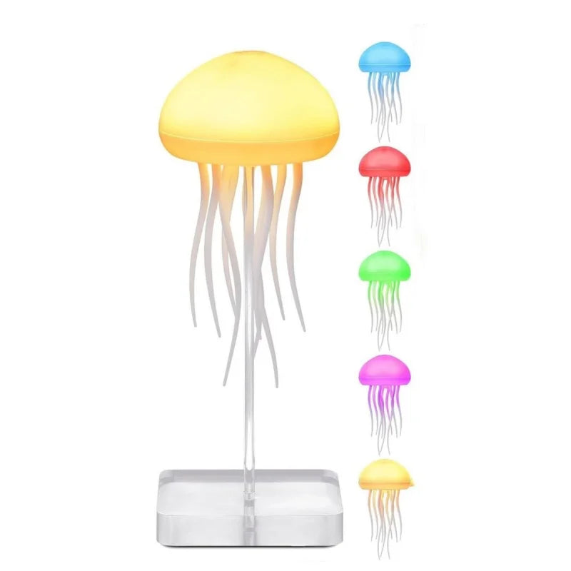 Jellyfish Cartoon Night Light RGB Gradient Cute Bedside Lamp Voice Control Table Lamps Child Room Decoration LED Lights