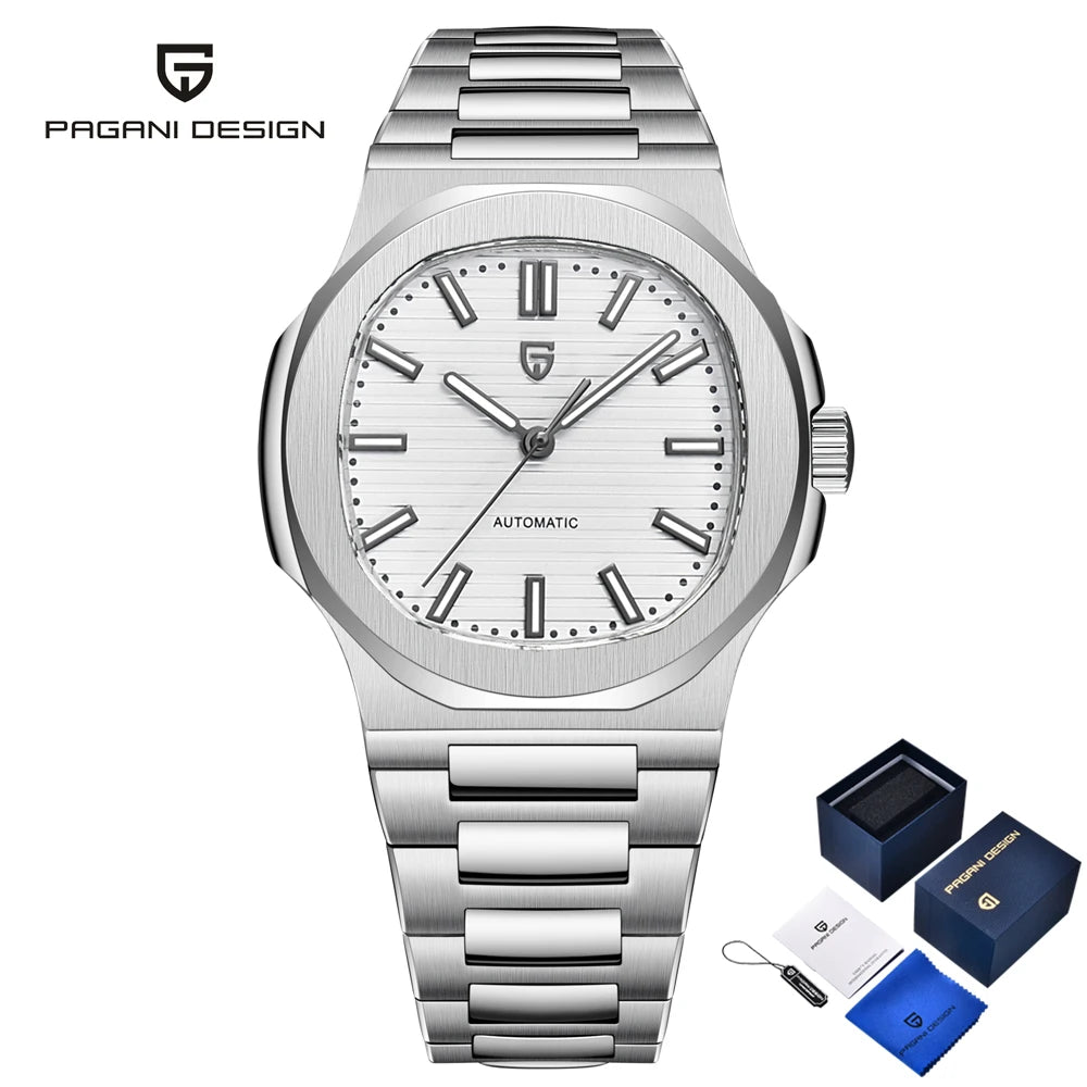 PAGANI DESIGN men's 1728 luxury Retro Mechanical Watch Men's Gift box stainless steel Sapphire glass 100m waterproof Men's Watch