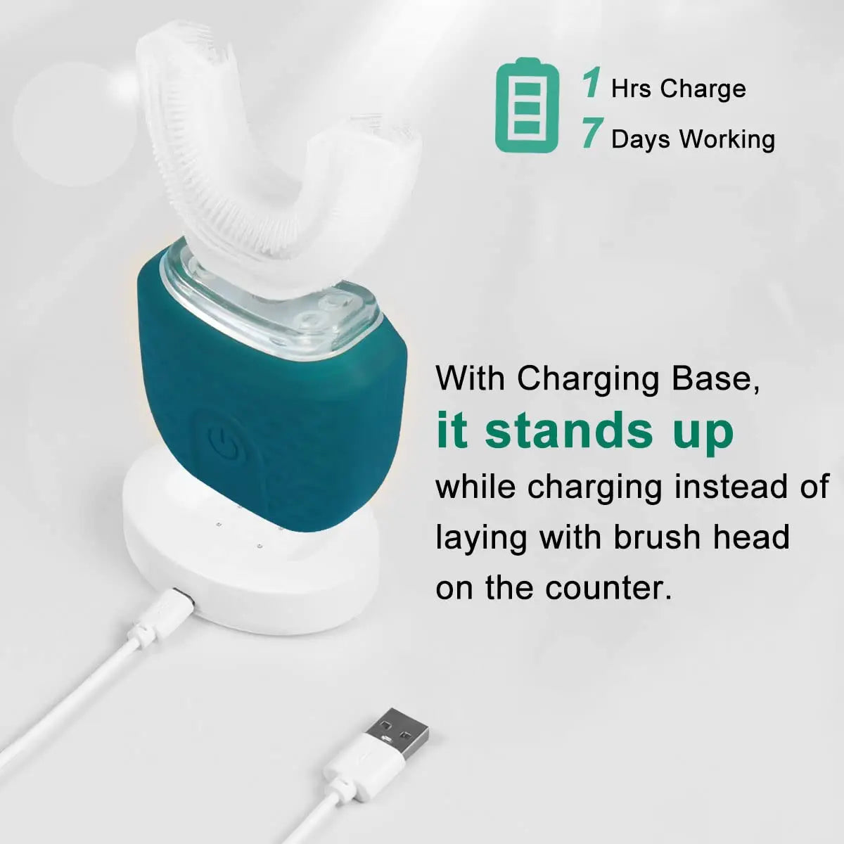 Ultrasonic Electric Toothbrush U-shaped Adult Automatic Toothbrush 360° Full Mouth Whitening Wireless Charging Waterproof Brush