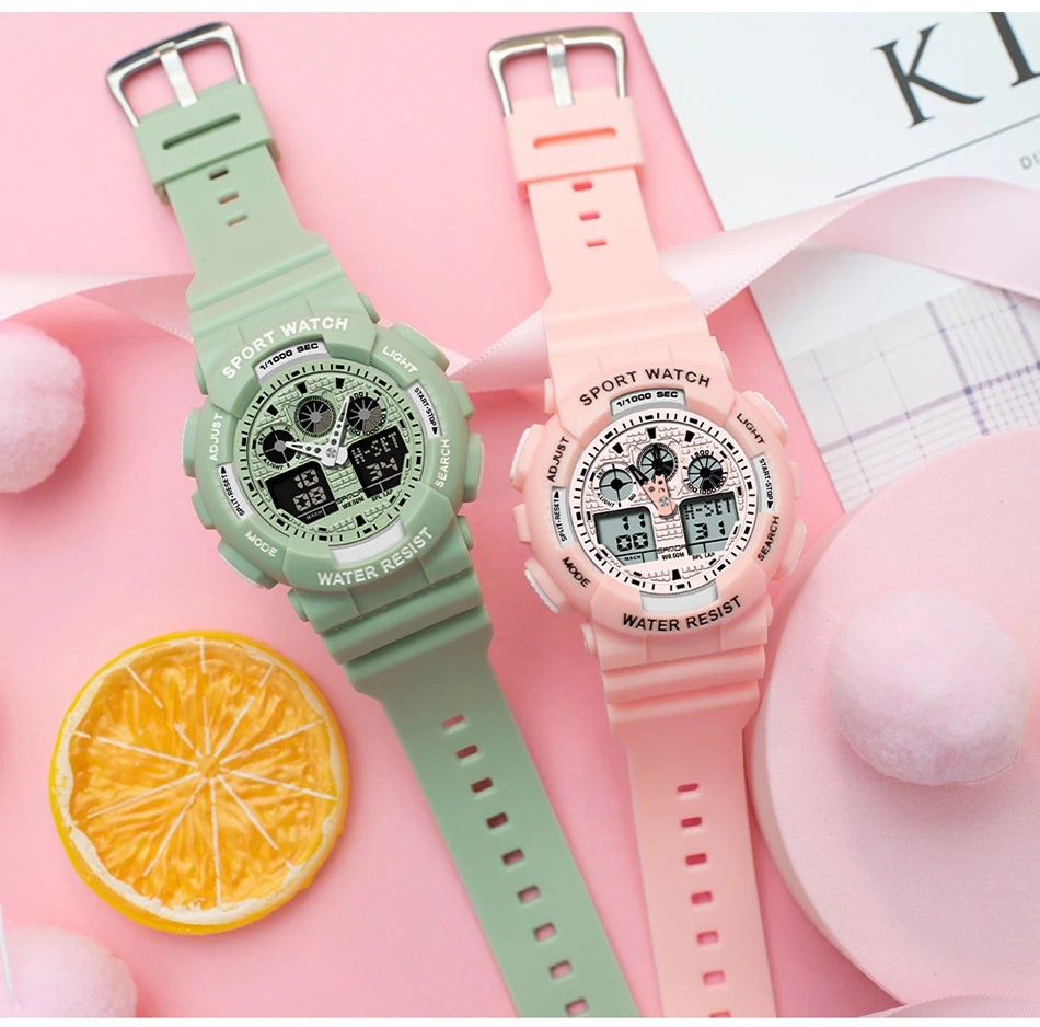 Sport Watch Men Luxury Double Time Electrconi Watches Women's Wristwatch Fashion Shockproof Stopwatch Military Sports Clock