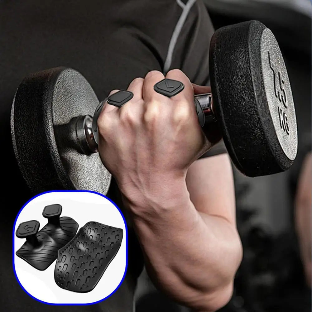 1 Pair 2-Finger Workout Grips Palm Protection Weight Lifting Dumbbell Deadlift Grippers Gym Training Exercise Fingerless Gloves