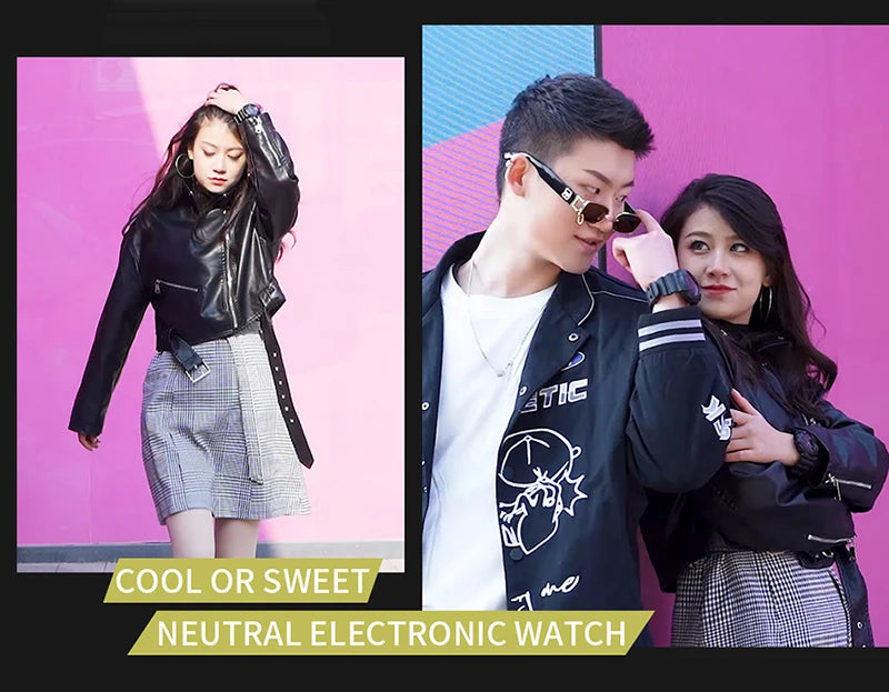 SANDA Multifunctional Sports Watch Waterproof Luminous Dual Movement Quartz Electronic Watch Fashion Couple Watch for Men Women