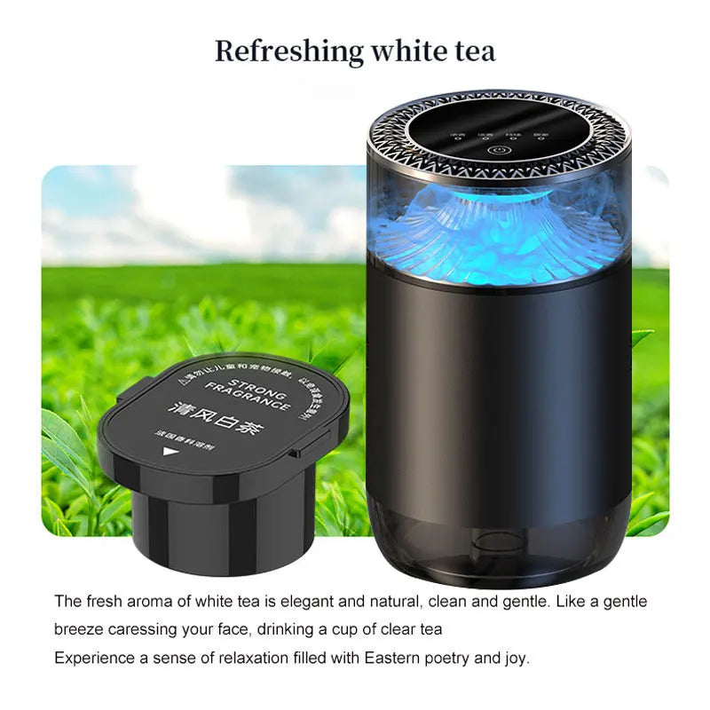 Smart Car Air Freshener Fragrance Mist Diffuser Ambient Light Interior Odor Remove 5 Scent Car Aromatherapy Refill Kit Good Smel