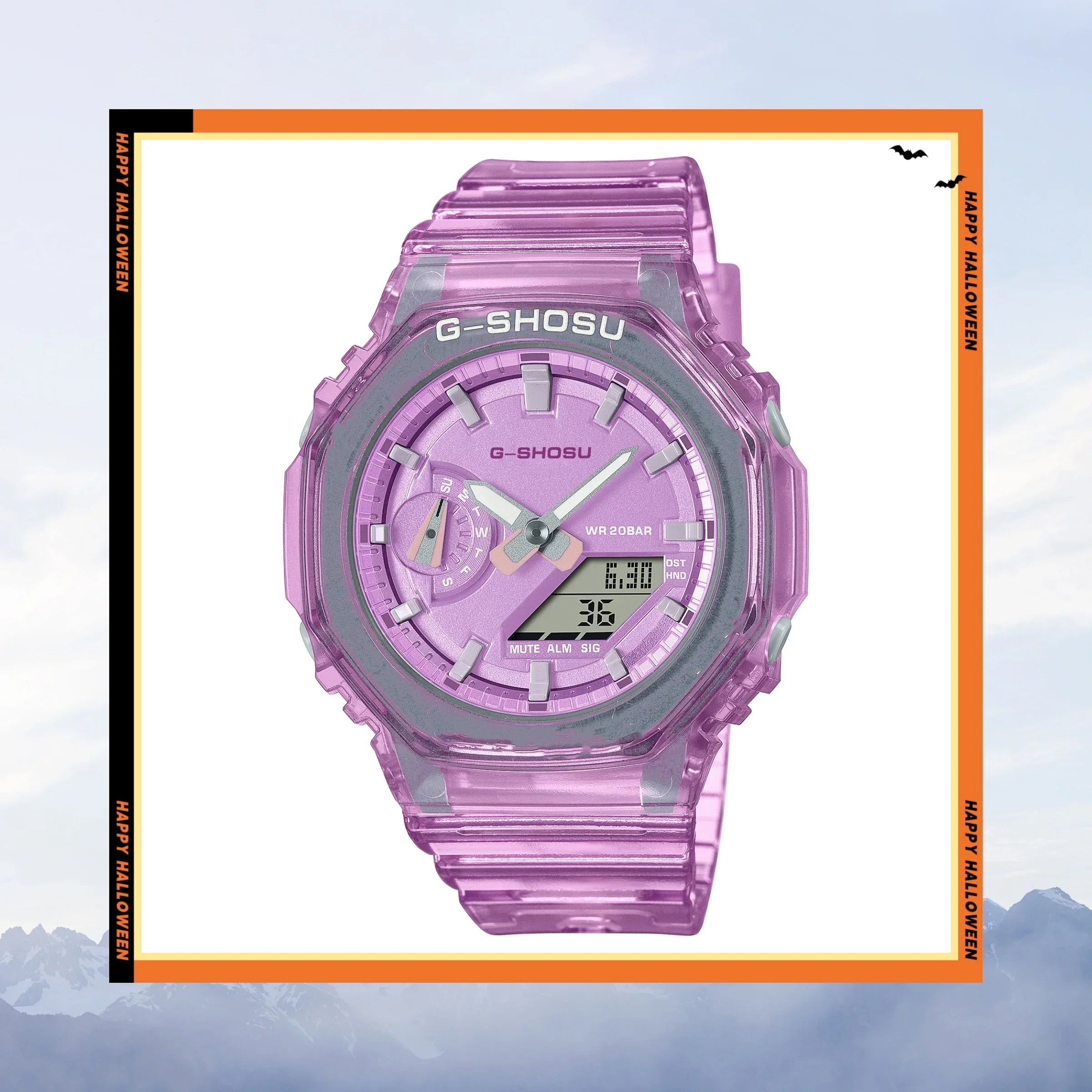 Unisex Electronic Digital Watch LED Dual Display World Time Rubber Strap Full Function Oak Series