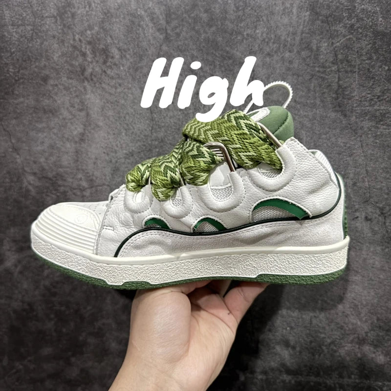 Men's Women's sports shoes Casual Shoes Colorful shoelace Matching Splicing color design Thick tongue Fashion Shoes Luxury