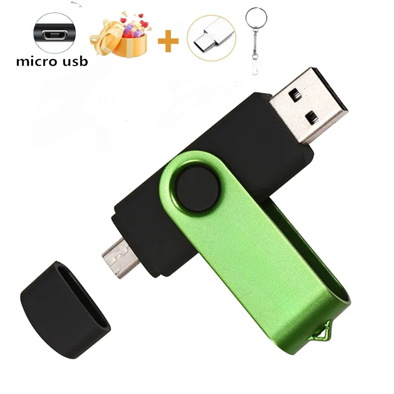 JASTER OTG 2 in 1 USB Flash Drive Pen Drive 128GB 64GB 32GB 16GB External Storage Frosted Double Application Micro USB Stick