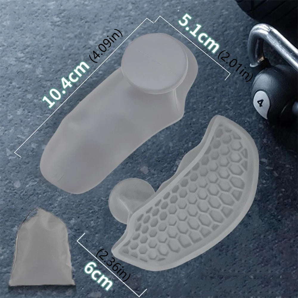 1 Pair Ergonomic Weight Lifting Grips Anti-slip Elastic Workout Gym Gloves Thicken Silicone Silicone Palm Grips Weightlifting