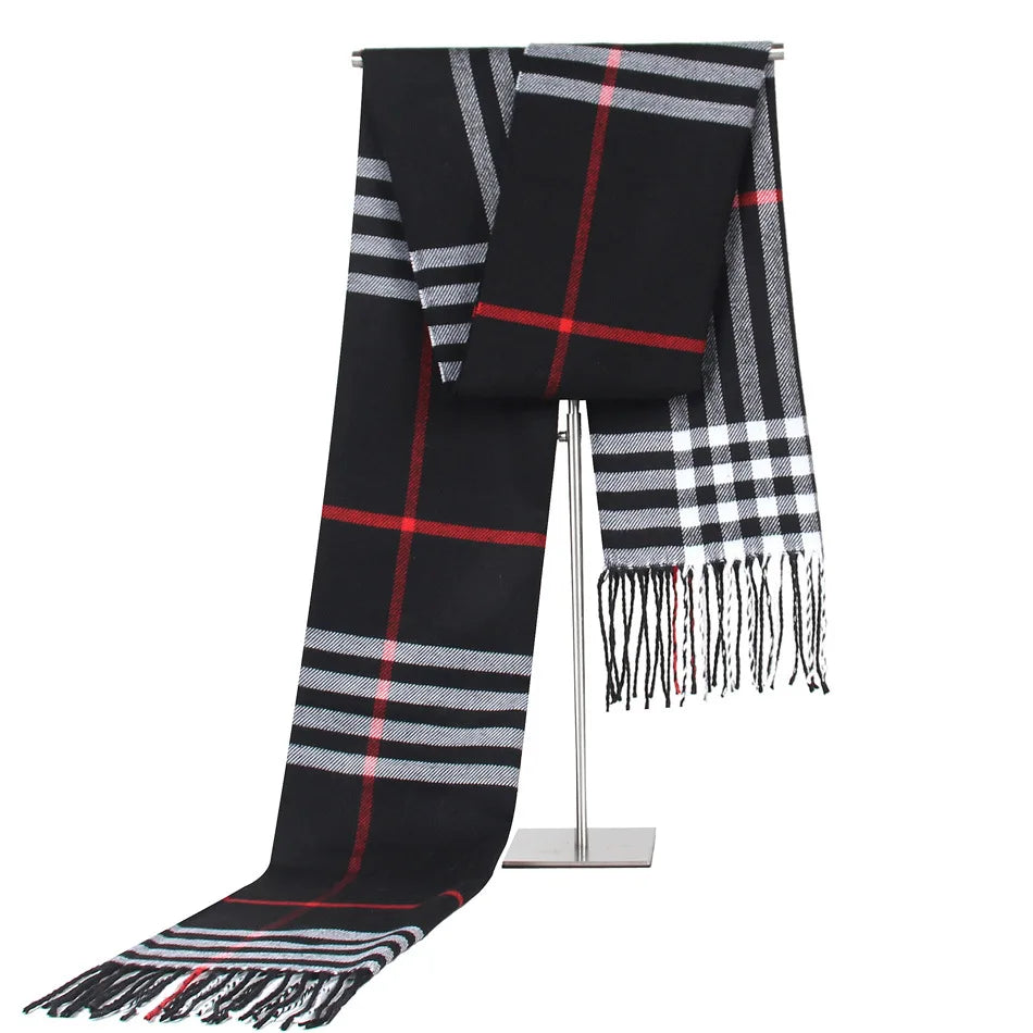180cm Imitation Cashmere Warm Scarf for Women, Winter Men Shawl,Imitation Cashmere Plaid Scarf Female,lusuge scarf