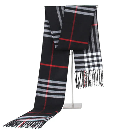 180cm Imitation Cashmere Warm Scarf for Women, Winter Men Shawl,Imitation Cashmere Plaid Scarf Female,lusuge scarf