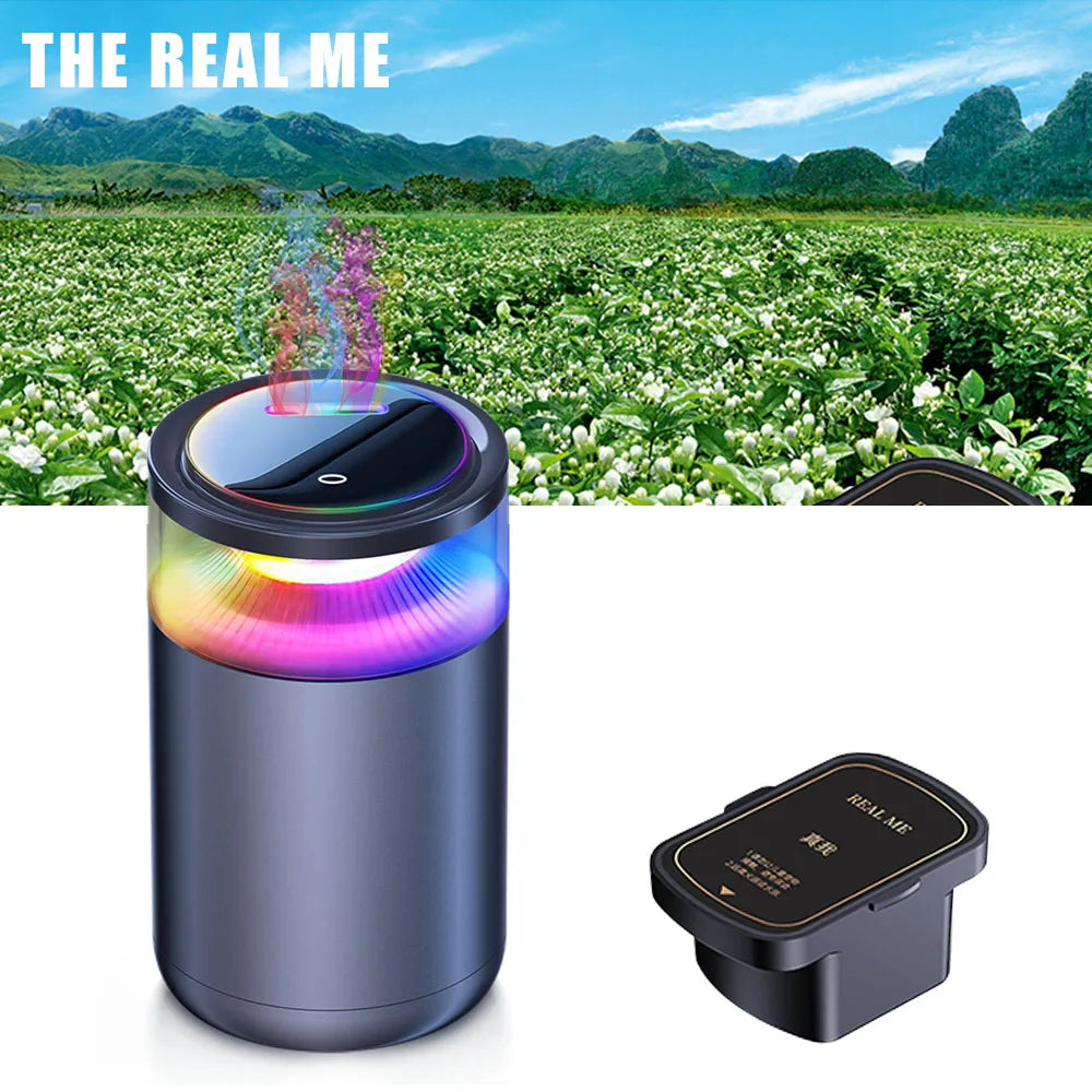 Caer Smart Car Air Aromatherapy Diffuser Rechargeable Air Freshener Colorful Lights Cloud Mist Auto Decoration with 3 Adjustable