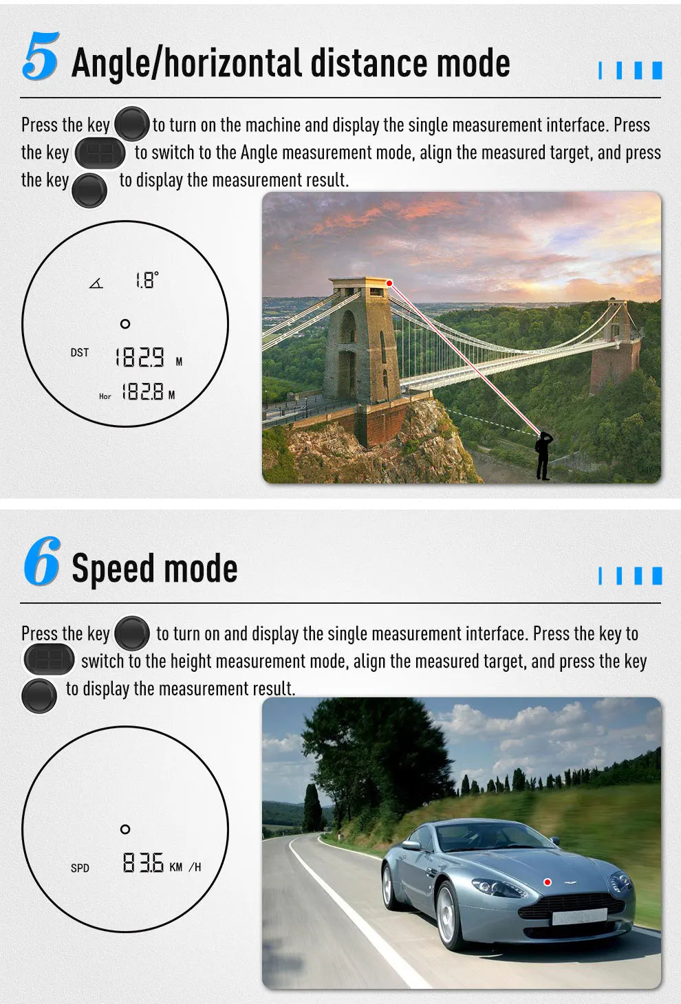 Laser Rangefinder for Hunting Golf Range Finder Distance Meter Telescope Telemeter 600M 800M 1000M Ranging Slope Height Angle