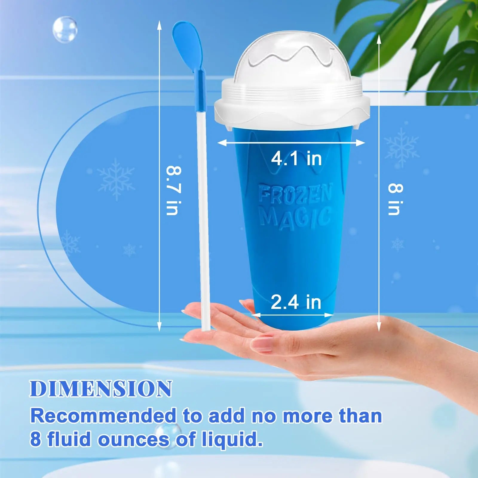 Slushie Cup DIY Magic Slushy Maker Cups Portable Cup for Juices Milk and Ice Cream Make Double Layers Silica with Lid Straw