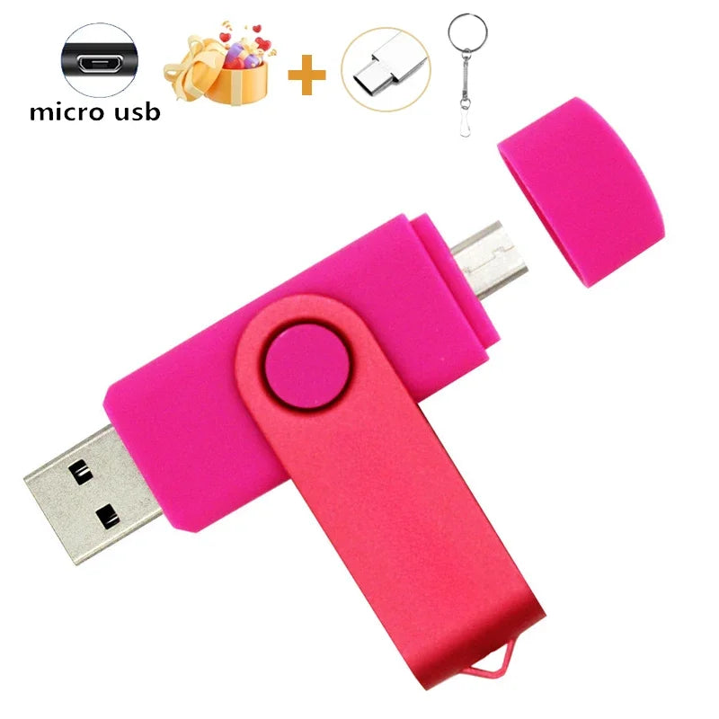 JASTER OTG 2 in 1 USB Flash Drive Pen Drive 128GB 64GB 32GB 16GB External Storage Frosted Double Application Micro USB Stick