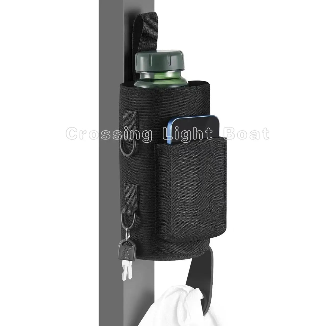 Magnetic Gym Water Bottle Bag Holder, Built-in Magnet for Easy Attachment to Metal Surface, Magnetic Bottle Sleeve Pouch