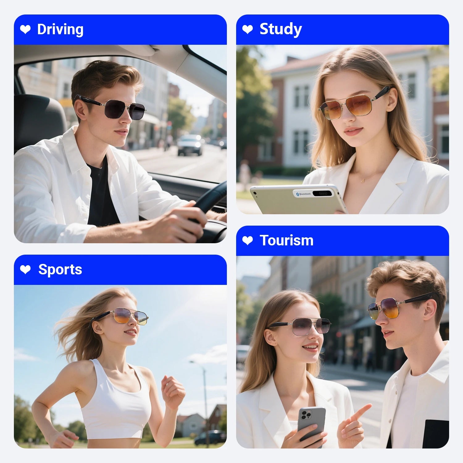 2025 Smart Glasses Fashion Luxury Men Women Polygonal Eye Protection Sun Glasses Trendy Retro Driving Sports AI Goggle Shades