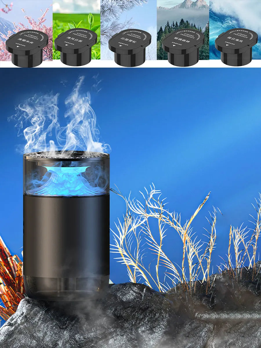 Smart Car Air Freshener Fragrance Mist Diffuser Ambient Light Interior Odor Remove 5 Scent Car Aromatherapy Refill Kit Good Smel